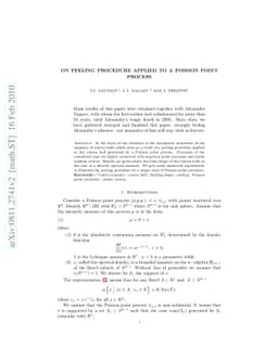 On peeling procedure applied to a Poisson point process
