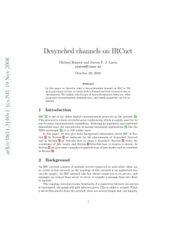 Desynched channels on IRCnet