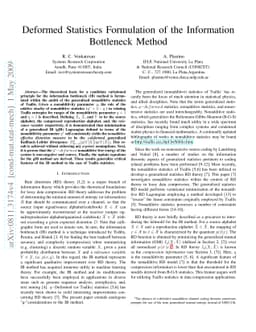 Deformed Statistics Formulation of the Information Bottleneck Method