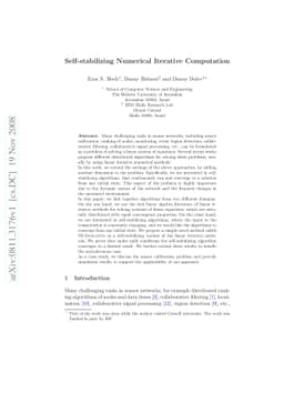 Self-stabilizing Numerical Iterative Computation