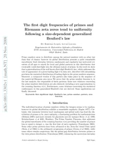 The first digit frequencies of primes and Riemann zeta zeros tend to
  uniformity following a size-dependent generalized Benford's law