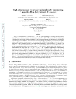 High-dimensional covariance estimation by minimizing $\ell_1$-penalized
  log-determinant divergence