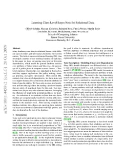 Learning Class-Level Bayes Nets for Relational Data