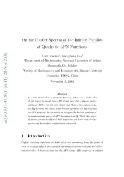 On the Fourier Spectra of the Infinite Families of Quadratic APN
  Functions