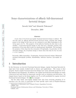 Some characterizations of affinely full-dimensional factorial designs