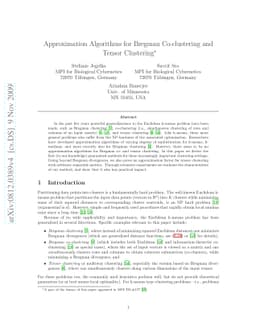 Approximation Algorithms for Bregman Co-clustering and Tensor Clustering