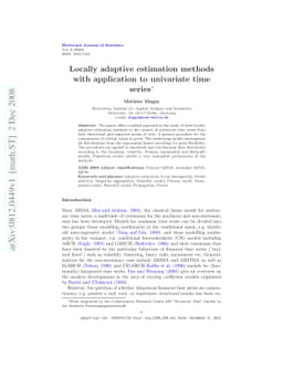Locally adaptive estimation methods with application to univariate time
  series