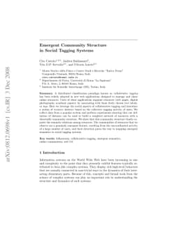 Emergent Community Structure in Social Tagging Systems