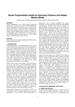 Stroke Fragmentation based on Geometry Features and HMM