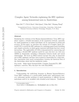 Complex Agent Networks explaining the HIV epidemic among homosexual men
  in Amsterdam