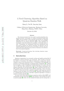 A Novel Clustering Algorithm Based on Quantum Random Walk