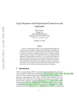 Logic programs with propositional connectives and aggregates
