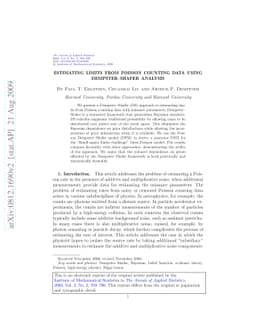 Estimating limits from Poisson counting data using Dempster--Shafer
  analysis