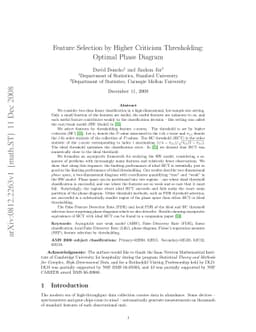 Feature selection by Higher Criticism thresholding: optimal phase
  diagram