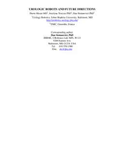 Urologic robots and future directions