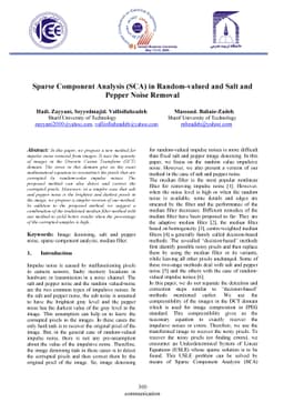 Sparse Component Analysis (SCA) in Random-valued and Salt and Pepper
  Noise Removal