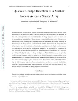 Quickest Change Detection of a Markov Process Across a Sensor Array