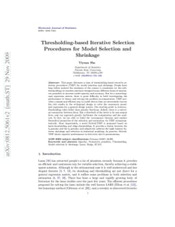 Thresholding-based Iterative Selection Procedures for Model Selection
  and Shrinkage
