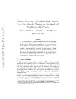 Space Alternating Penalized Kullback Proximal Point Algorithms for
  Maximizing Likelihood with Nondifferentiable Penalty