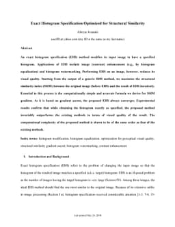 Exact Histogram Specification Optimized for Structural Similarity