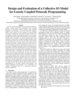 Design and Evaluation of a Collective IO Model for Loosely Coupled
  Petascale Programming