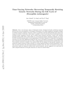 Time-Varying Networks: Recovering Temporally Rewiring Genetic Networks
  During the Life Cycle of Drosophila melanogaster