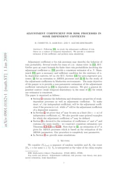 Adjustment coefficient for risk processes in some dependent contexts
