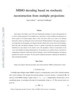 MIMO decoding based on stochastic reconstruction from multiple
  projections
