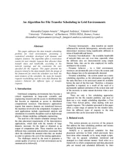 An Algorithm for File Transfer Scheduling in Grid Environments
