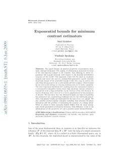 Exponential bounds for minimum contrast estimators