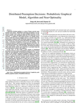 Distributed Preemption Decisions: Probabilistic Graphical Model,
  Algorithm and Near-Optimality