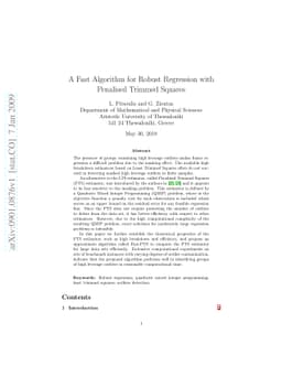 A Fast Algorithm for Robust Regression with Penalised Trimmed Squares