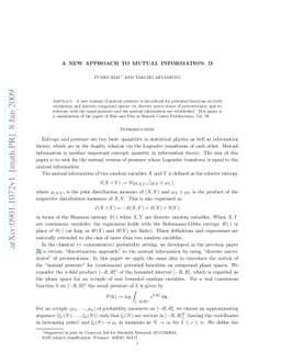 A new approach to mutual information. II