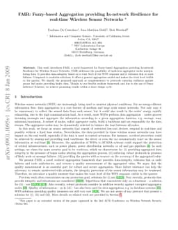 FAIR: Fuzzy-based Aggregation providing In-network Resilience for
  real-time Wireless Sensor Networks