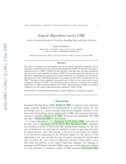 Logical Algorithms meets CHR: A meta-complexity result for Constraint
  Handling Rules with rule priorities