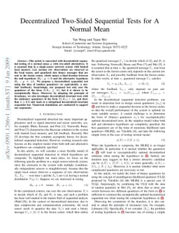 Decentralized Two-Sided Sequential Tests for A Normal Mean