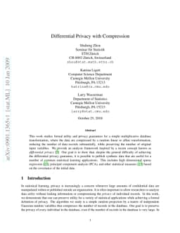 Differential Privacy with Compression
