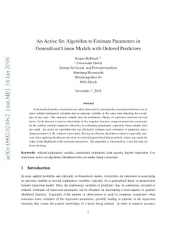 An Active Set Algorithm to Estimate Parameters in Generalized Linear
  Models with Ordered Predictors