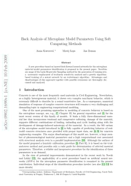 Back analysis of microplane model parameters using soft computing
  methods