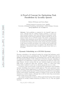 A Proof of Concept for Optimizing Task Parallelism by Locality Queues