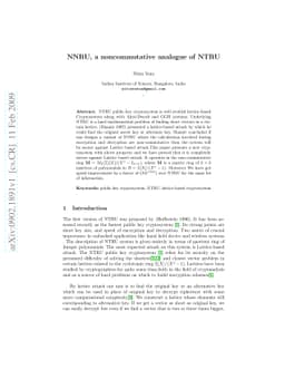 NNRU, a noncommutative analogue of NTRU