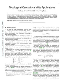 Topological Centrality and Its Applications