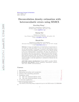 Deconvolution density estimation with heteroscedastic errors using SIMEX