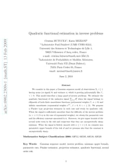 Quadratic functional estimation in inverse problems