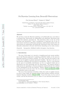 On Bayesian learning from Bernoulli observations