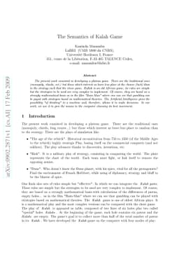 The Semantics of Kalah Game