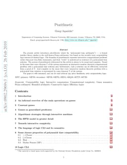 Ptarithmetic