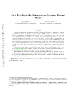 New Results in the Simultaneous Message Passing Model