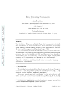 Error-Correcting Tournaments