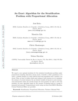 An Exact Algorithm for the Stratification Problem with Proportional
  Allocation